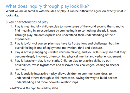 Inquiry through play 